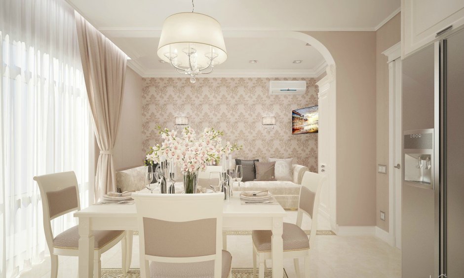 Неоклассика гостиная 20кв