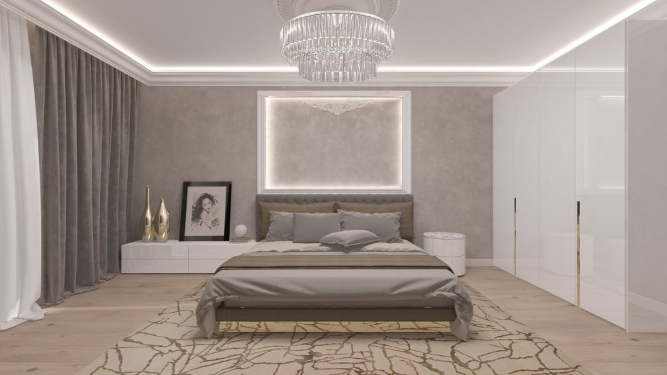 Спальня в цвете мокко