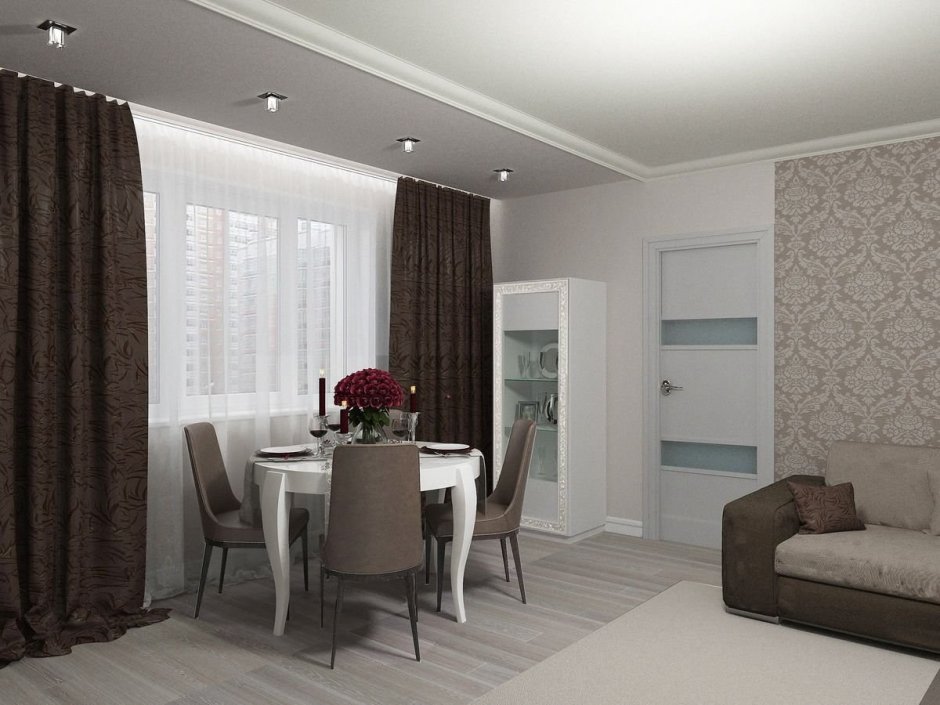 Гостиная в кофейном цвете