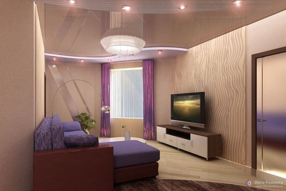 Потолок в маленькую гостиную