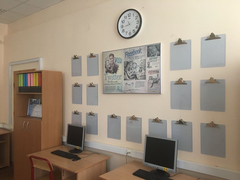 Роспись стен в кабинете английского языка