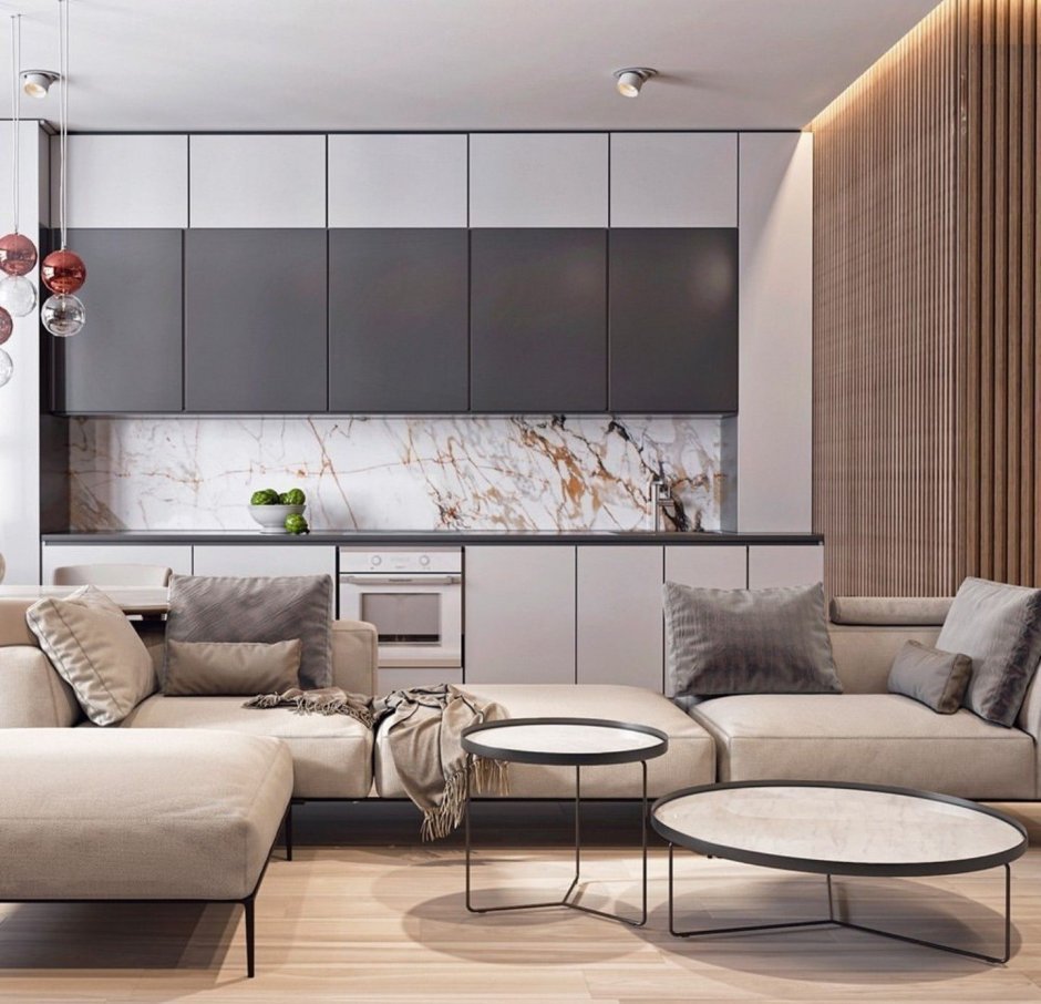 Стиль Джапанди для стены с телевизором