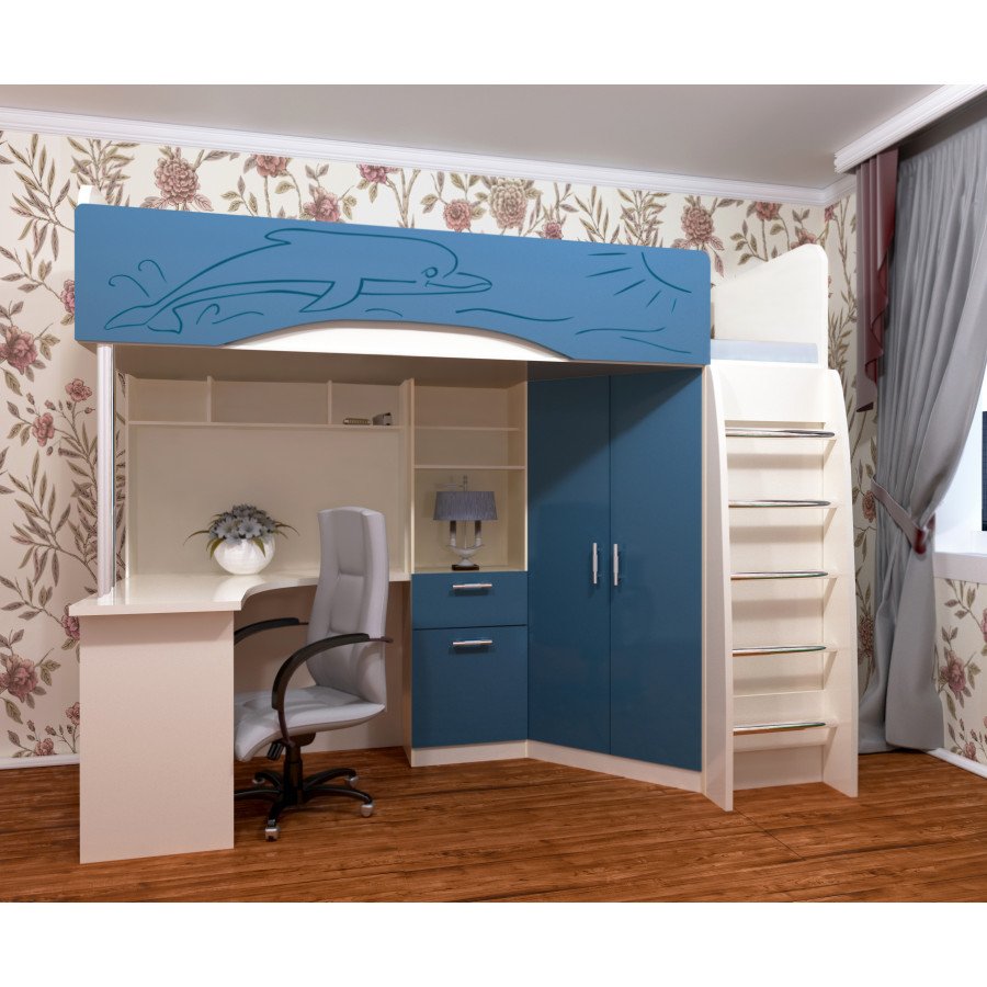 Лазурит кровать чердак