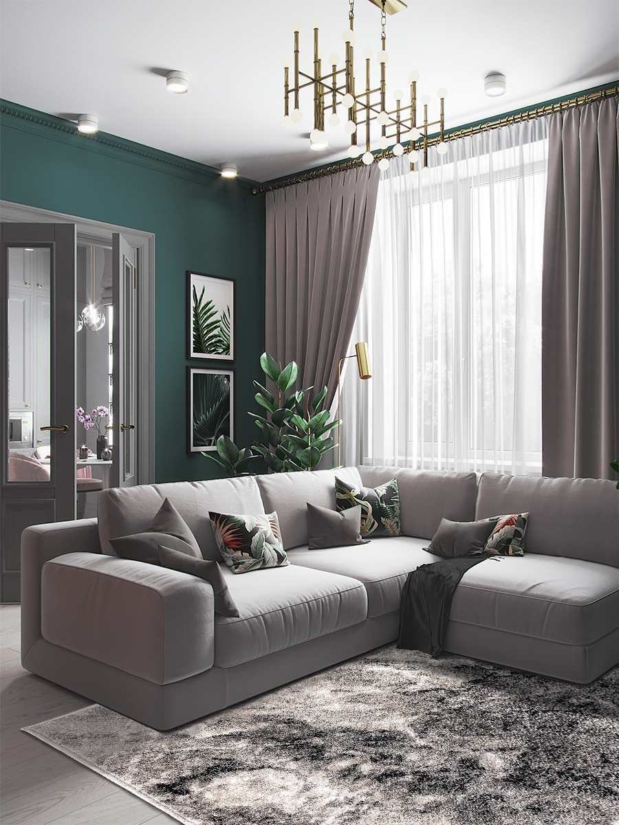 Красивый красный диван