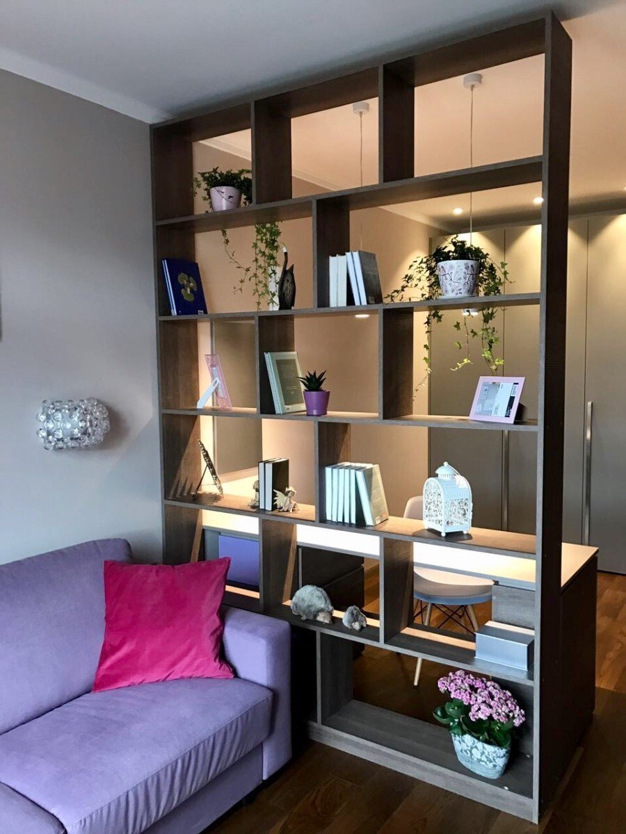 Зонирующие перегородки в комнате