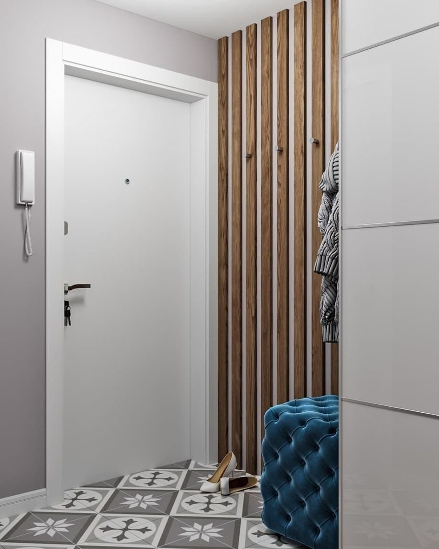 Прихожая с рейками