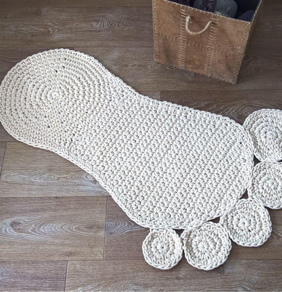 Вязаный коврик стопа для ванной