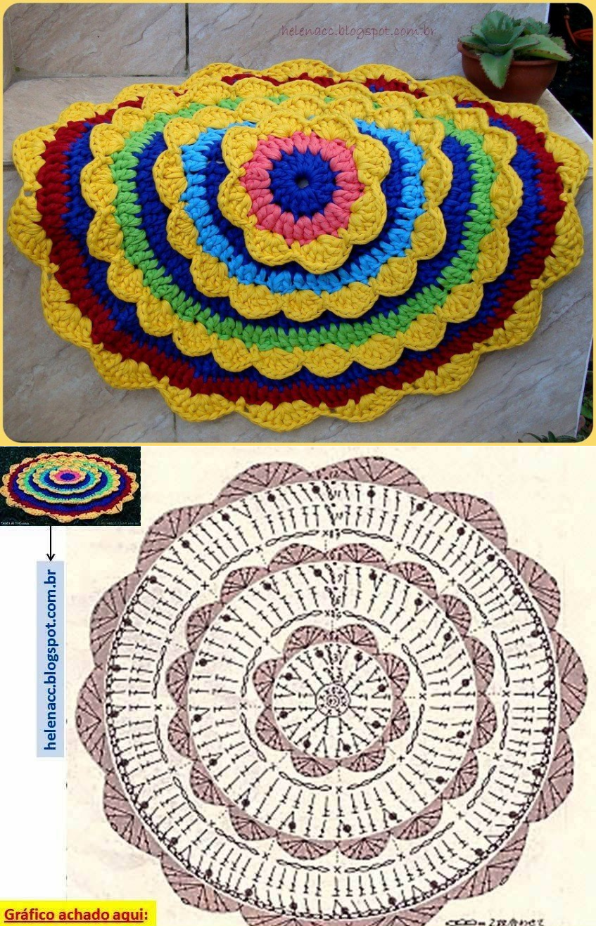 Овальный вязаный ковер