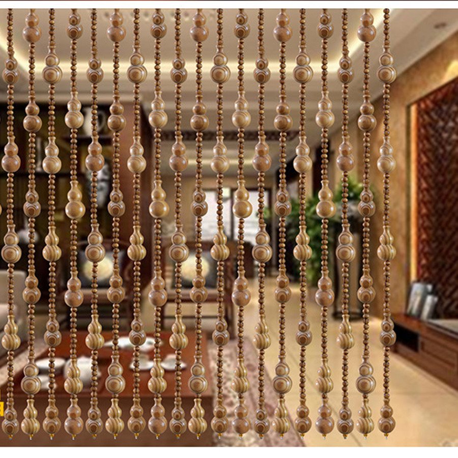 Штора из деревянных бусин 90х2000 Березка