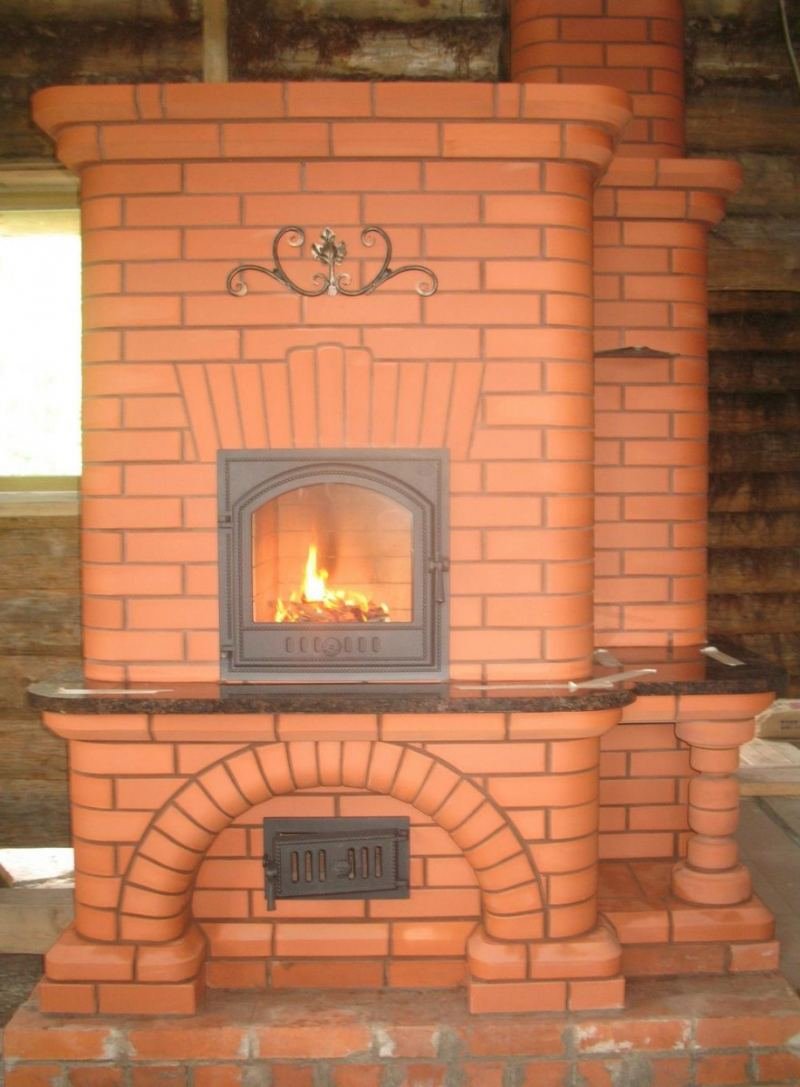 Мини камин из кирпича для дачи