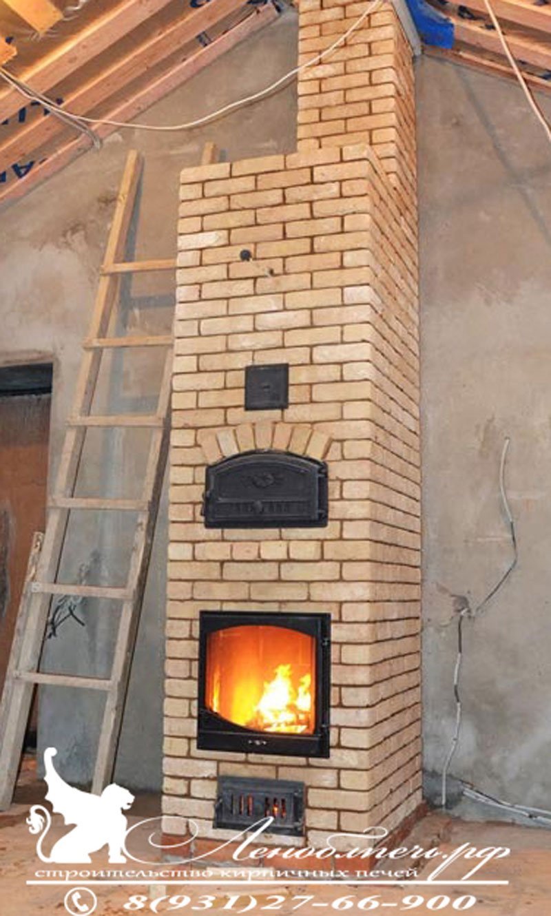 Отопительная кирпичная печь 100кв