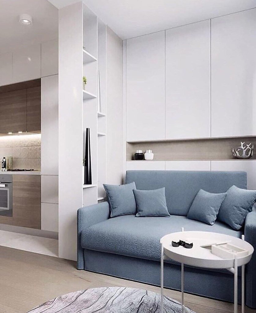 Кухня-гостиная 16 кв.м с диваном