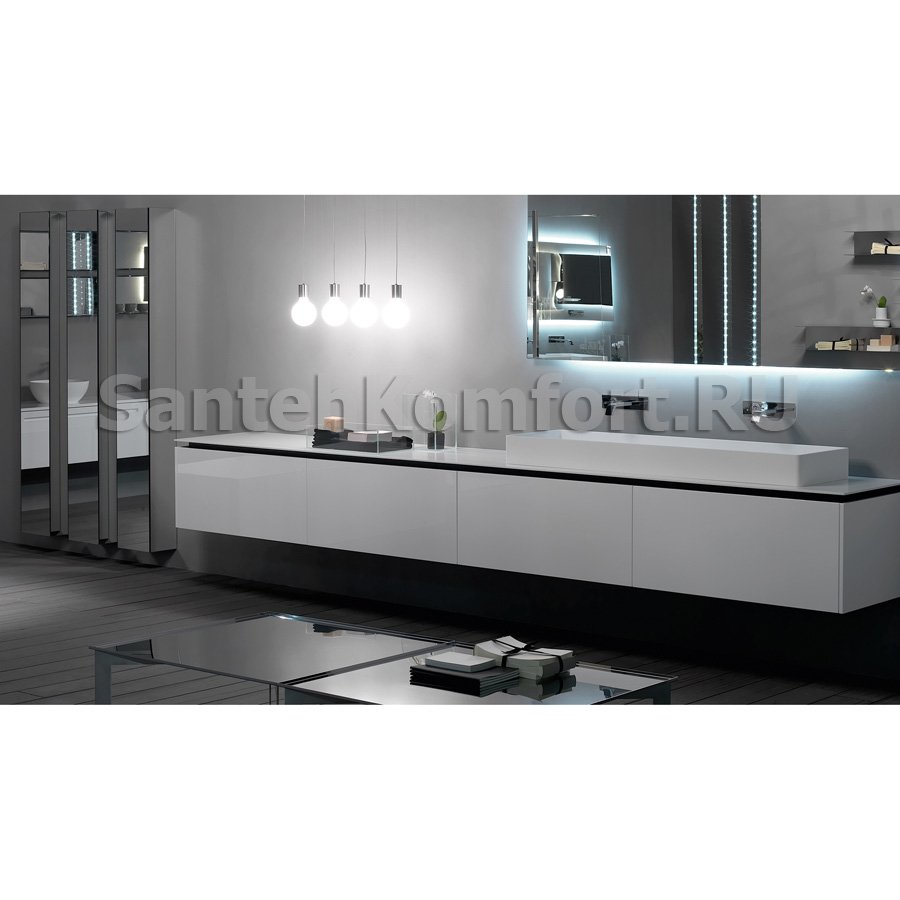 Мебель в ванную комнату голубого цвета в интерьере