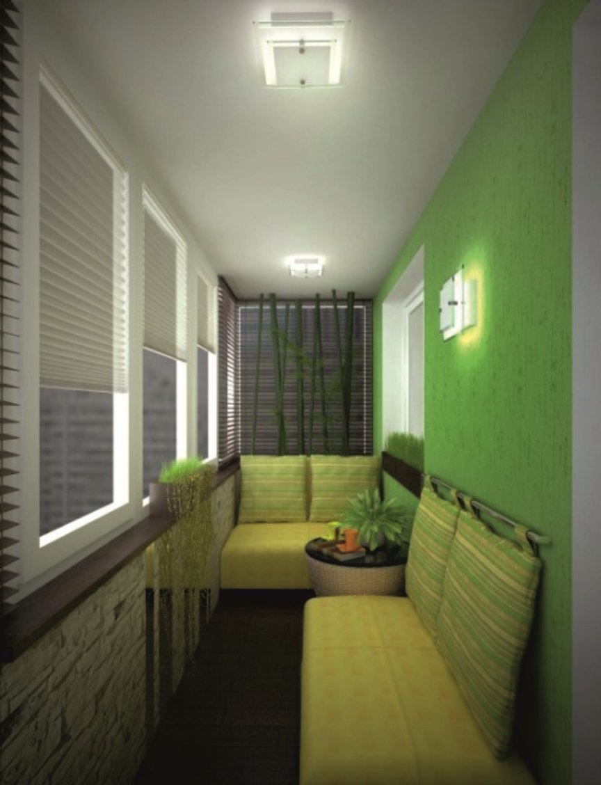 Балкон изумрудного цвета