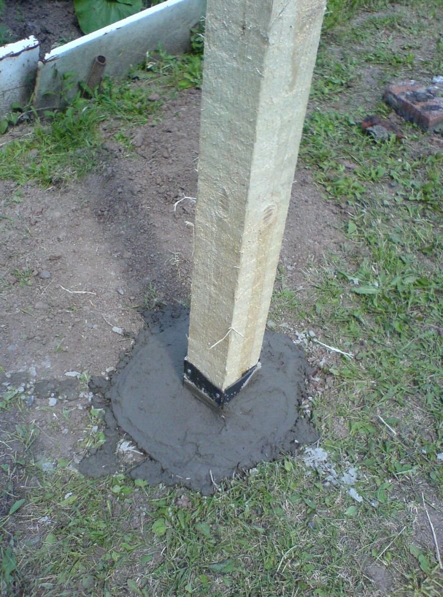 Опора столба бетонируемая 101х60х100х400мм