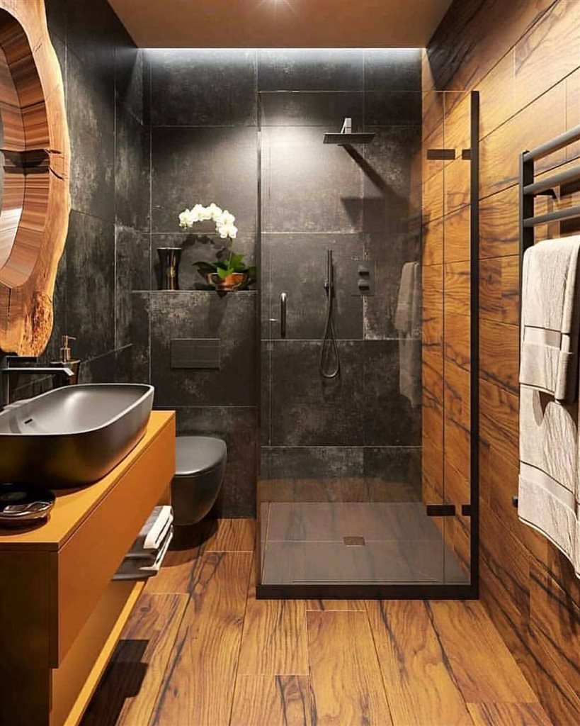 Ванная в стиле лофт 6м2