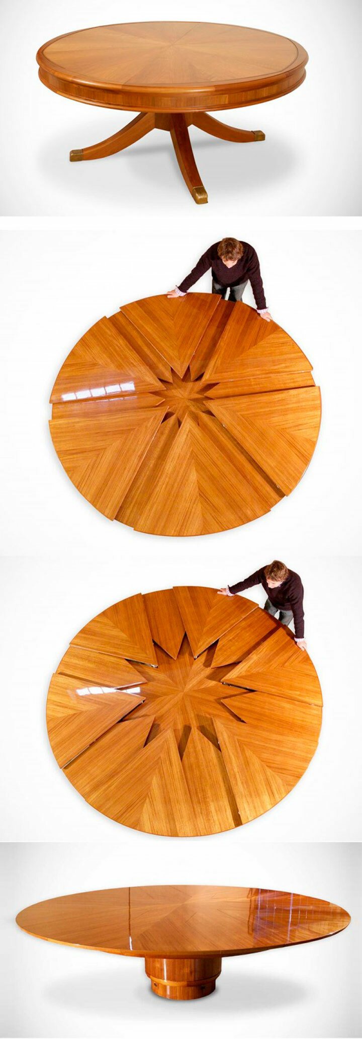Круглый раздвижной стол трансформер
