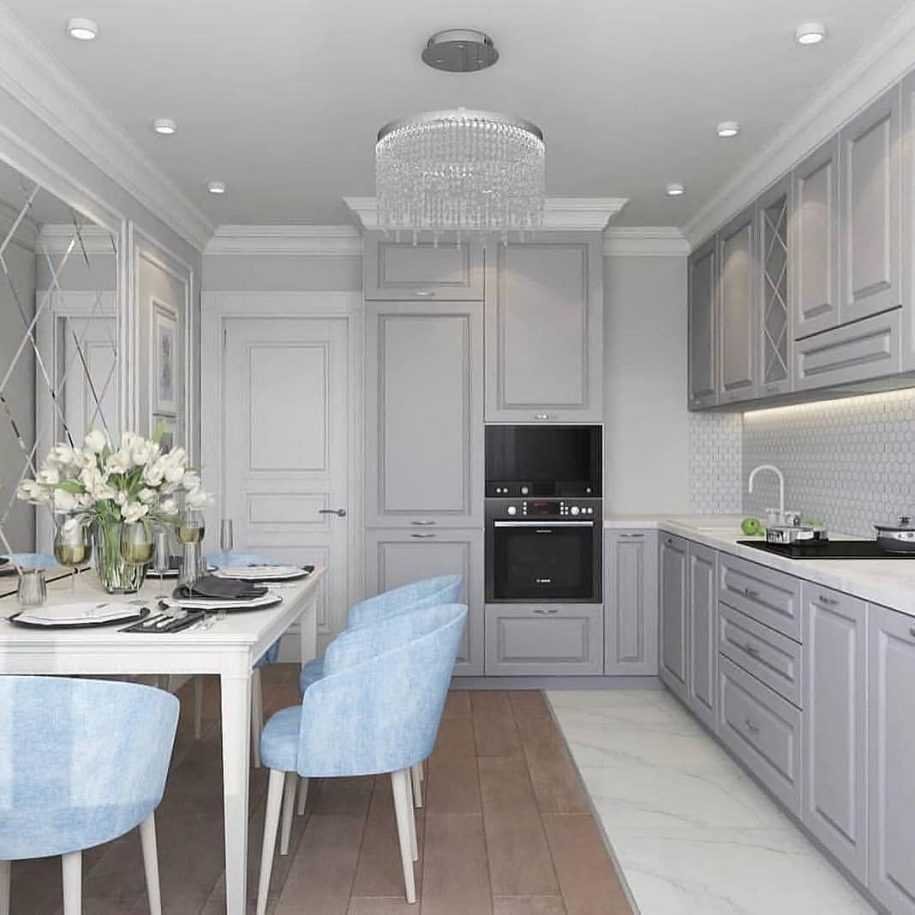 Кухня белая угловая классика современная