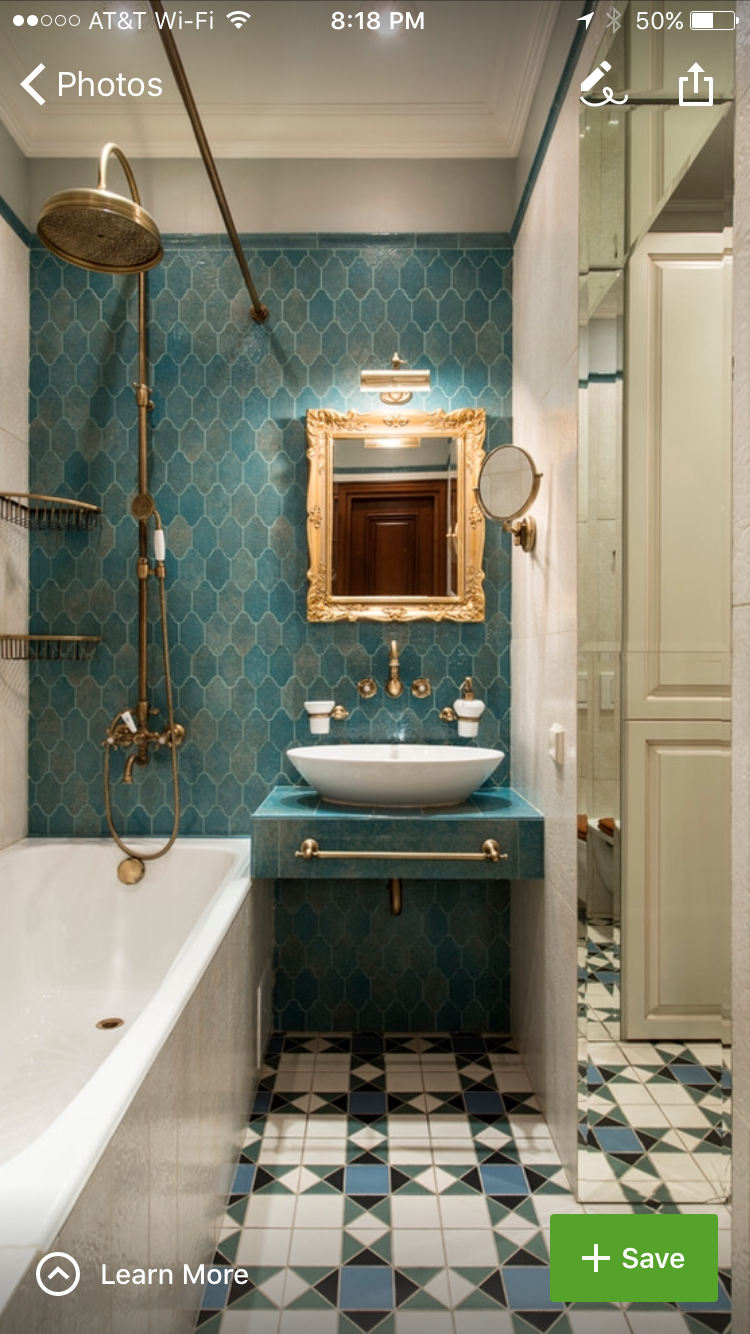 Ванная с метлаховой плиткой