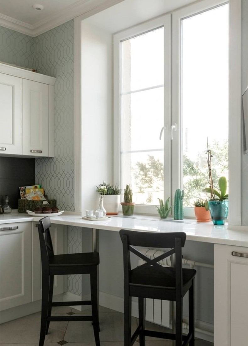 Кухня икеа столешница подоконник