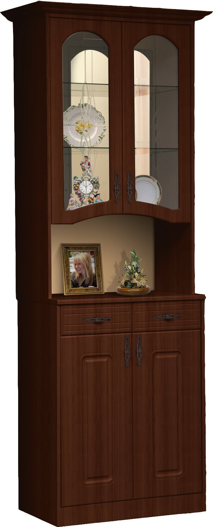 Угловой посудный шкаф