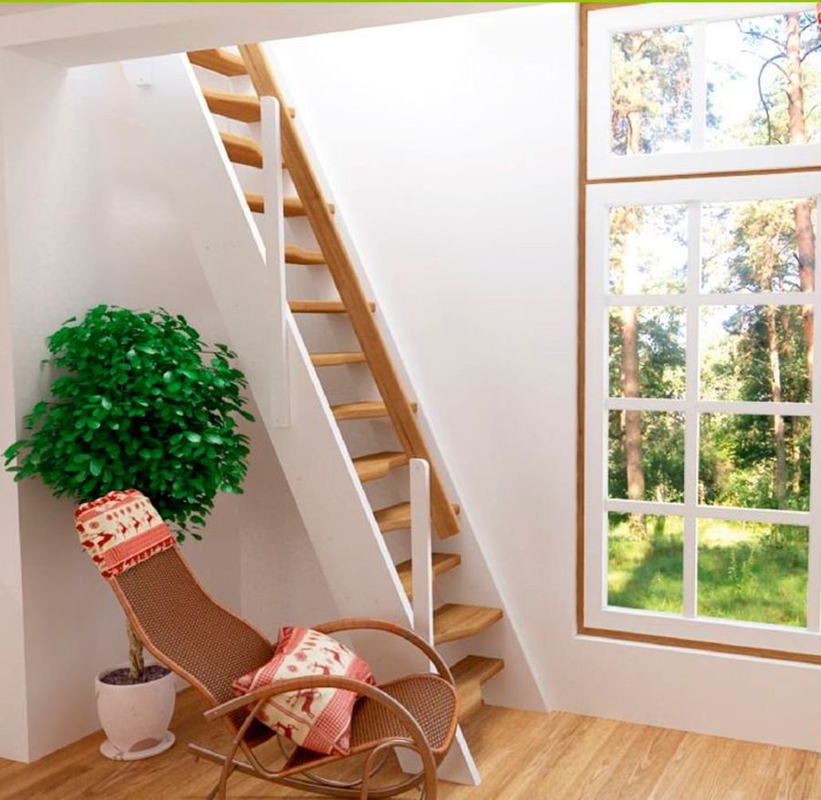 Лестница из сосны к-004м