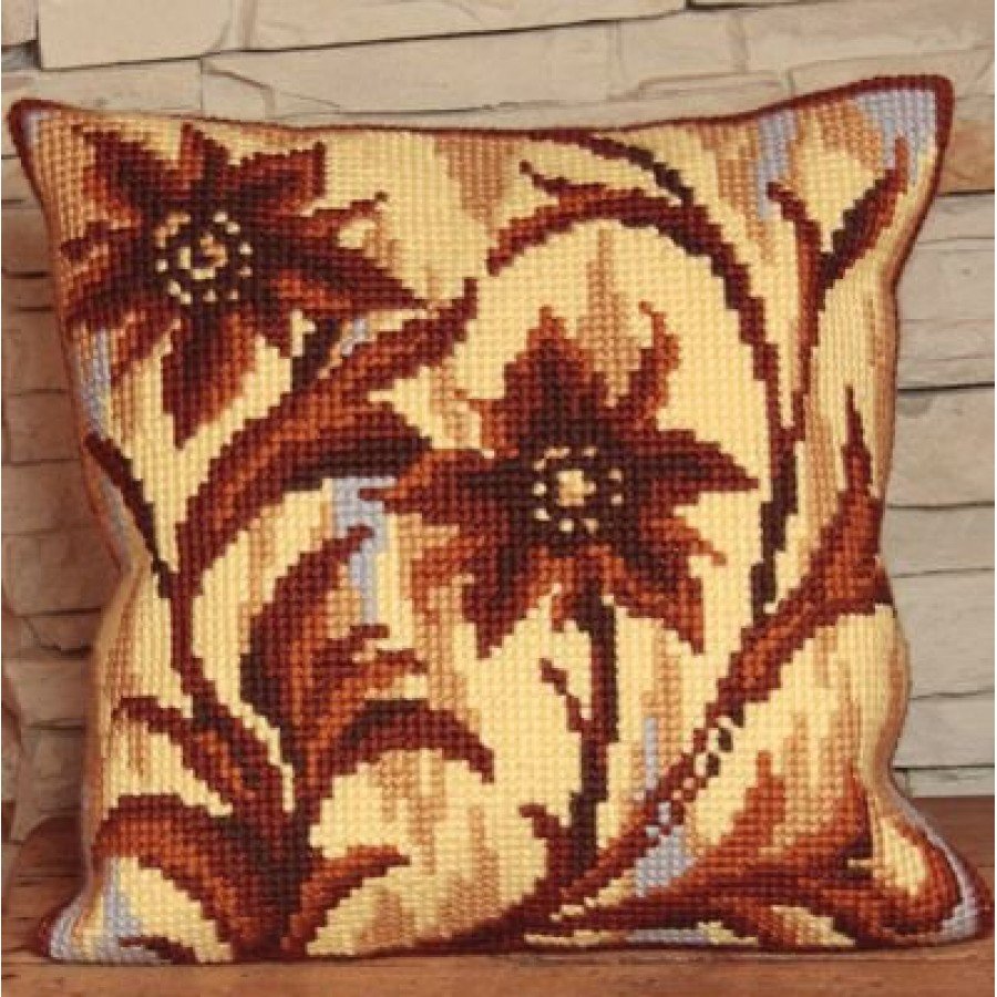 Вышивка крестом подушки мадам Брошкина