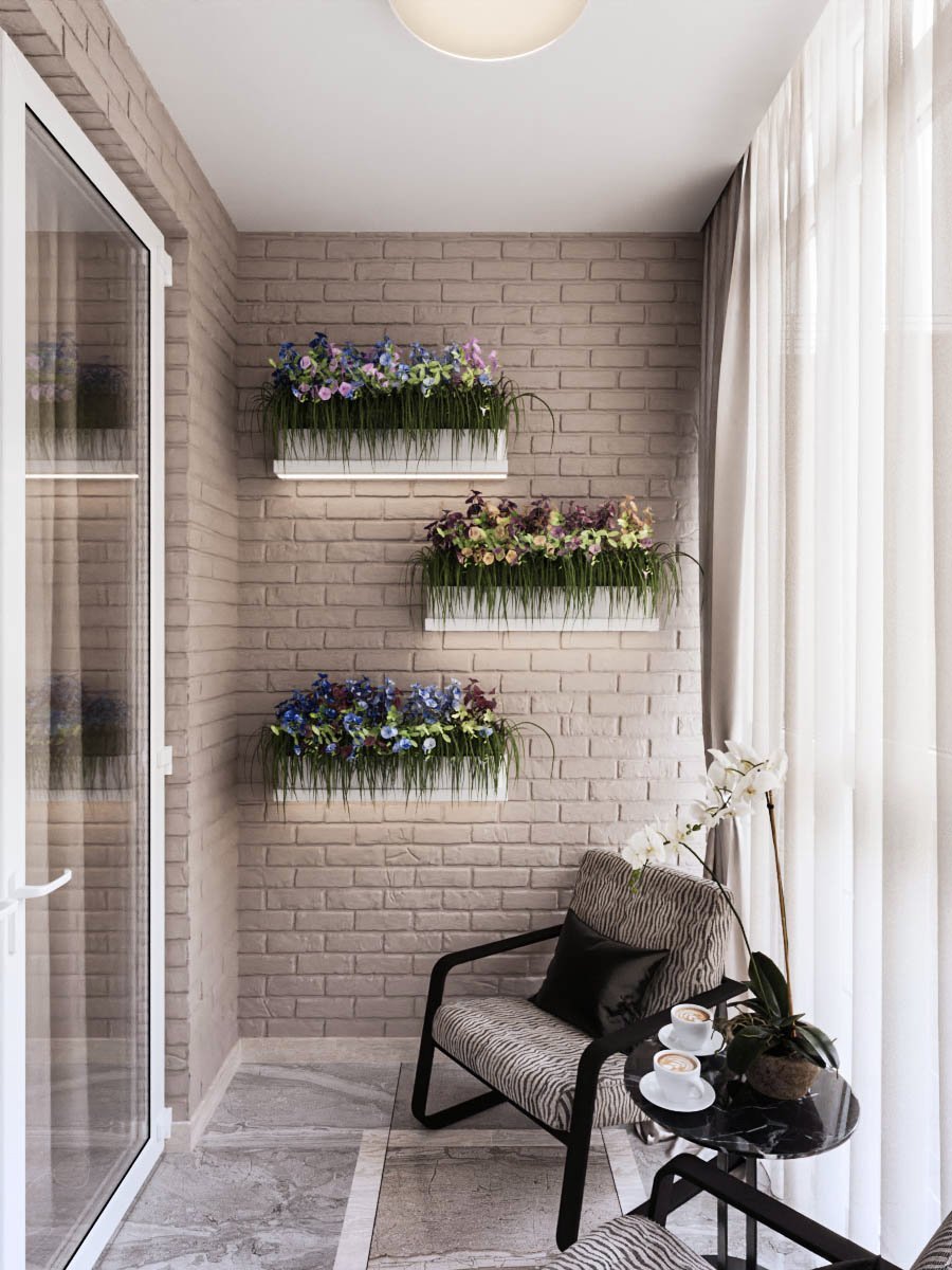 Декор стены на балконе