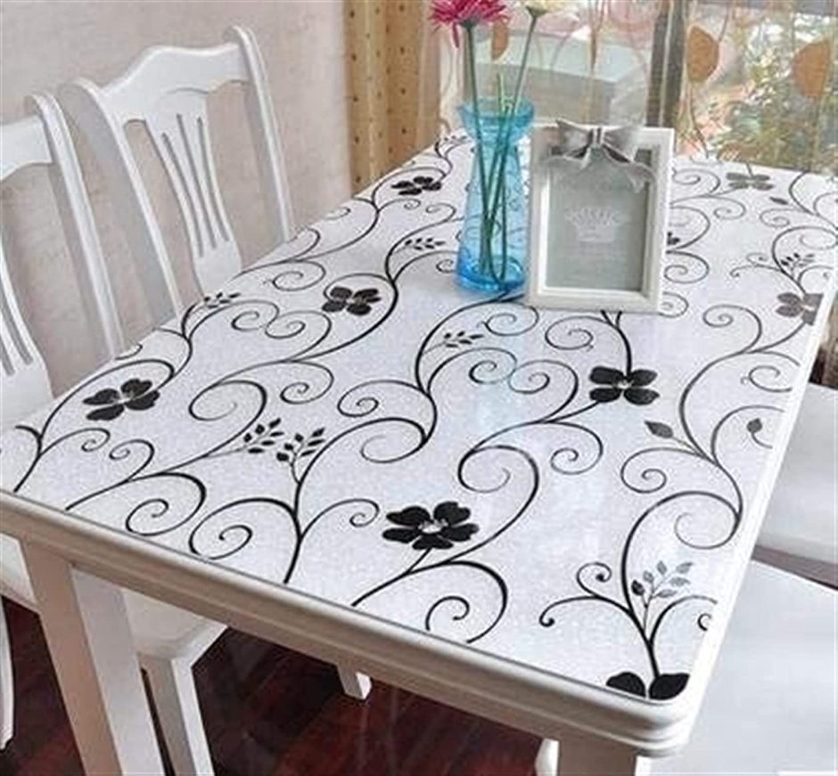 Скатерть на стеклянный стол для кухни