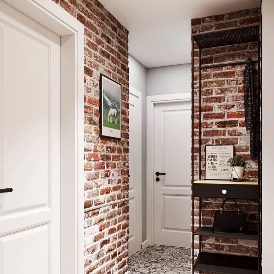 Лофт кирпичики в прихожей