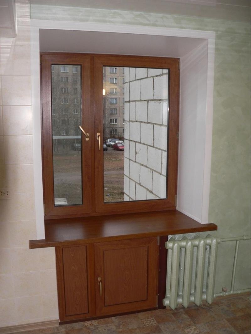 Балконный блок золотой дуб