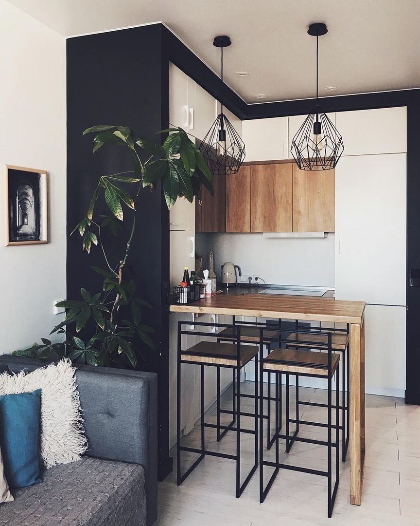 Разделение кухни на две зоны