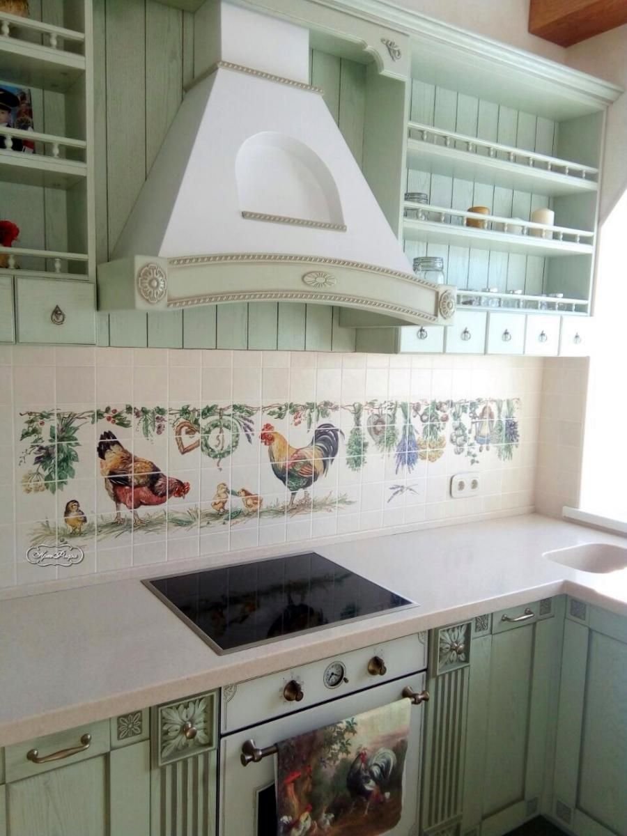 Керамическая плитка для кухни на фартук в стиле Прованс