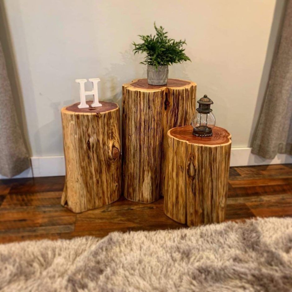 Деревянный пень в интерьере