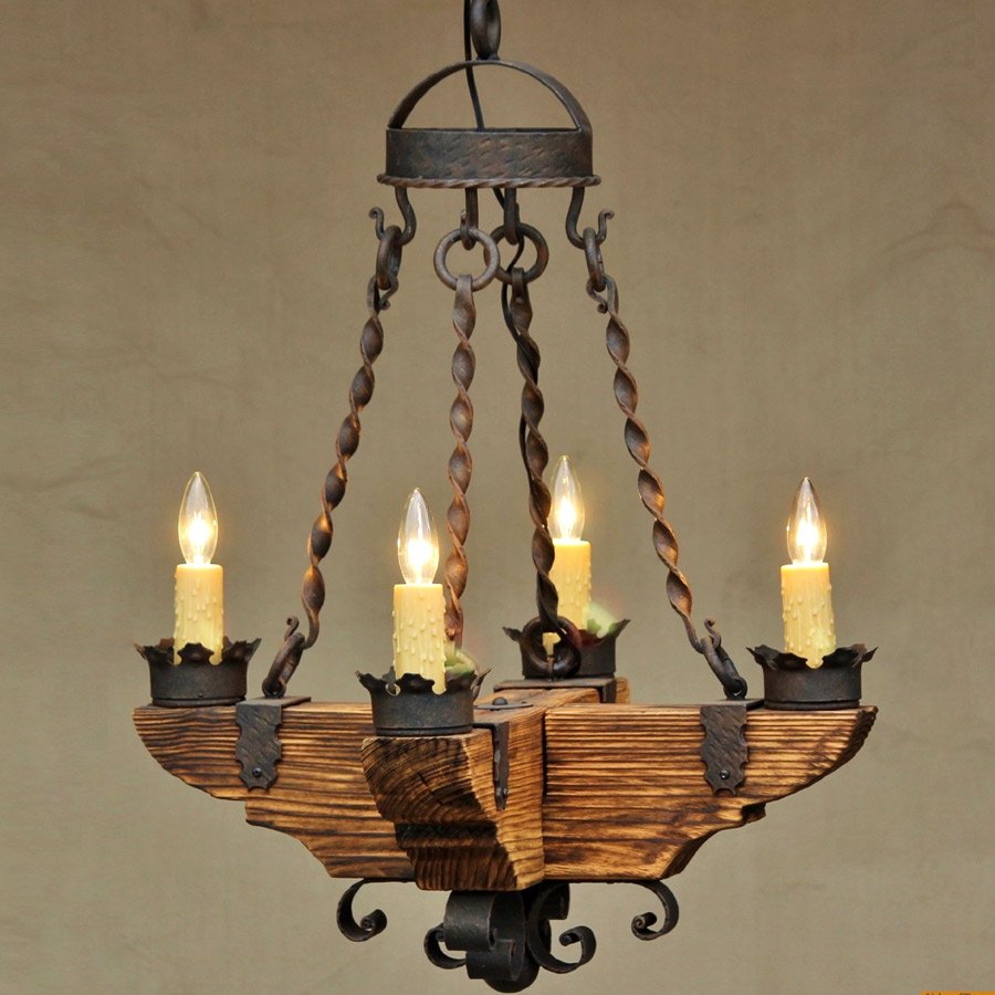Люстра кованная под старину