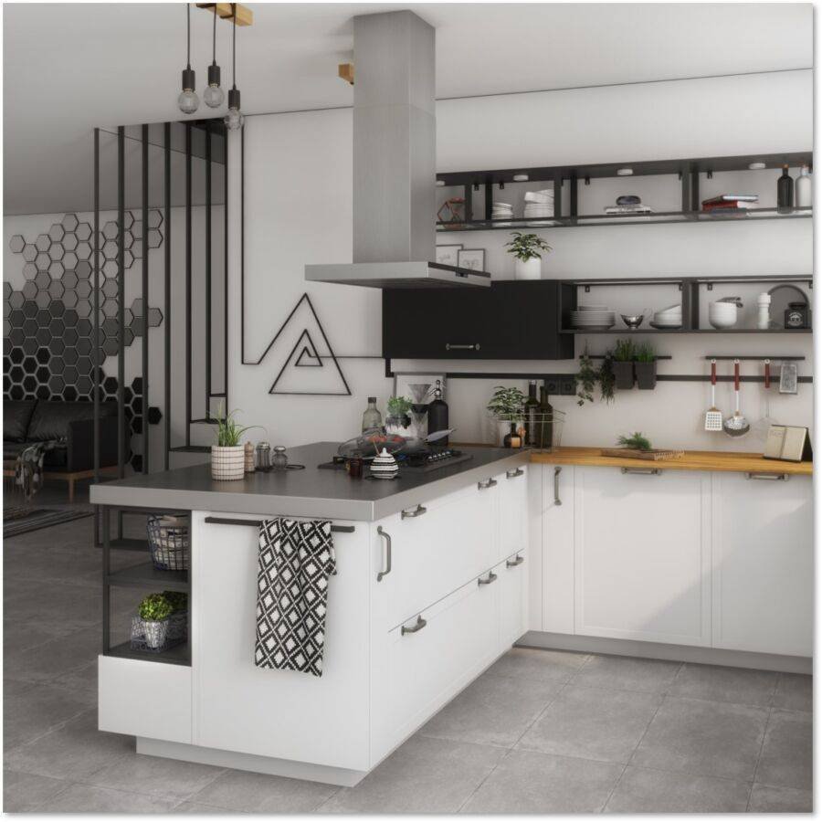 Кухня Ньюпорт белый Леруа