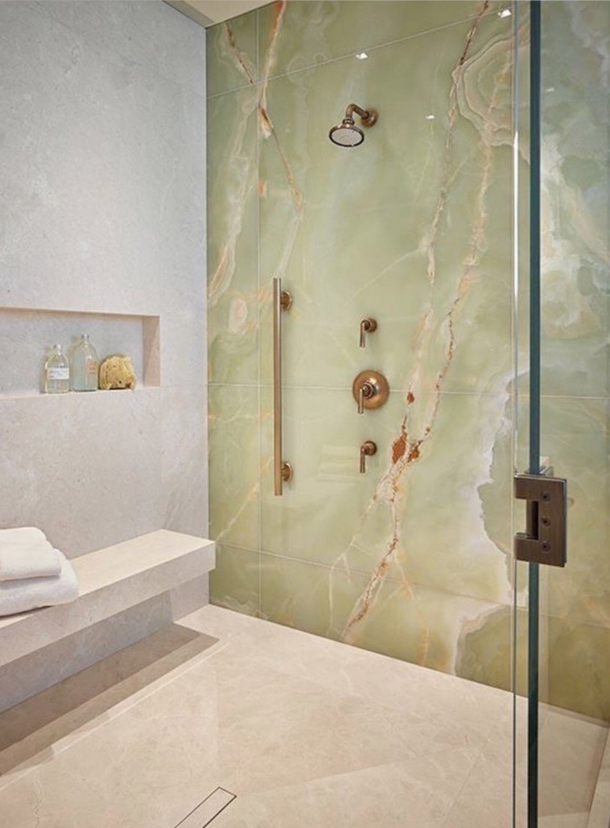 Оникс зеленый мрамор ванная