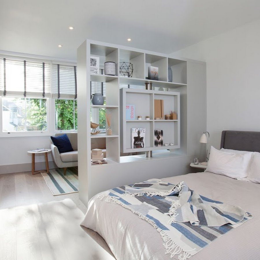 Стеллаж перегородка в скандинавском стиле