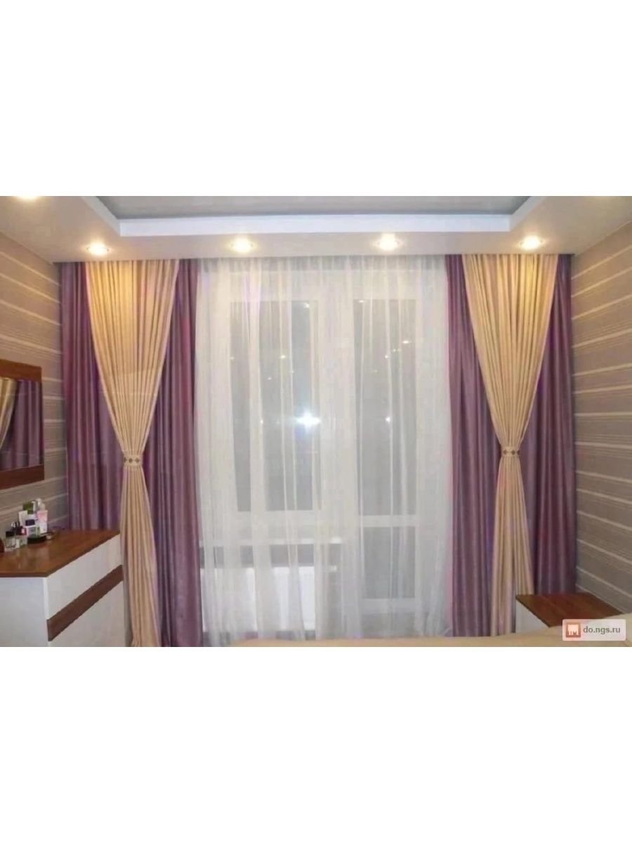 Шторы атласные для зала