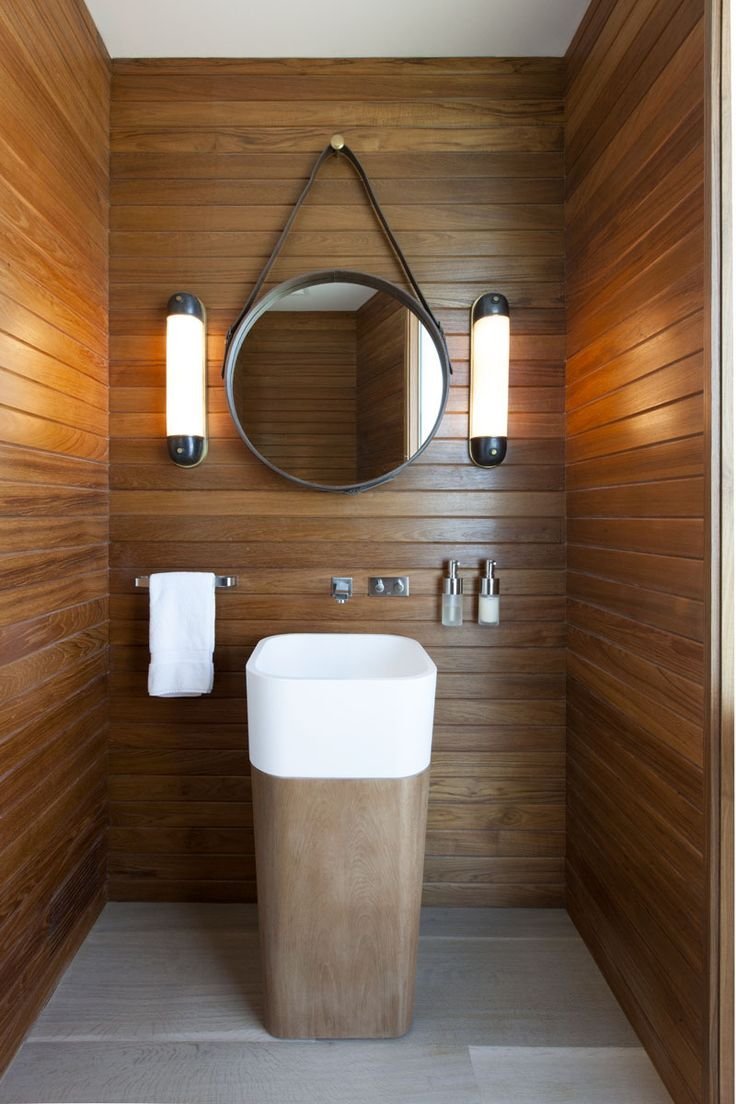 Плитка под дерево в туалете