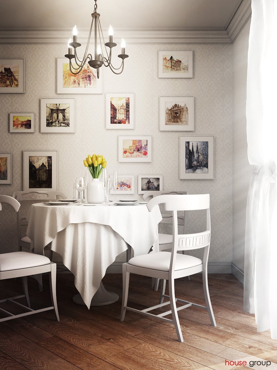 Декор стены на кухне возле стола