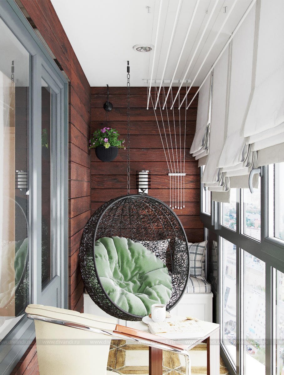 Интерьер маленького балкона