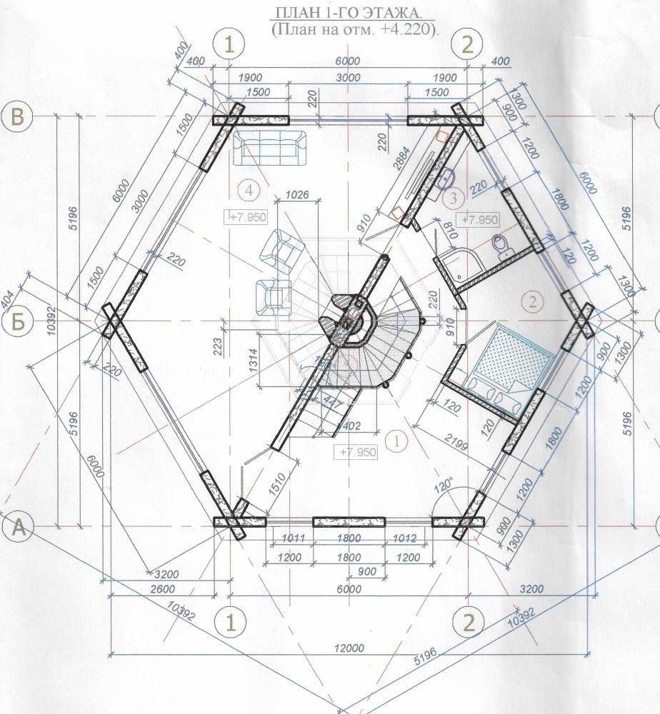 Шестиугольный дом планировка