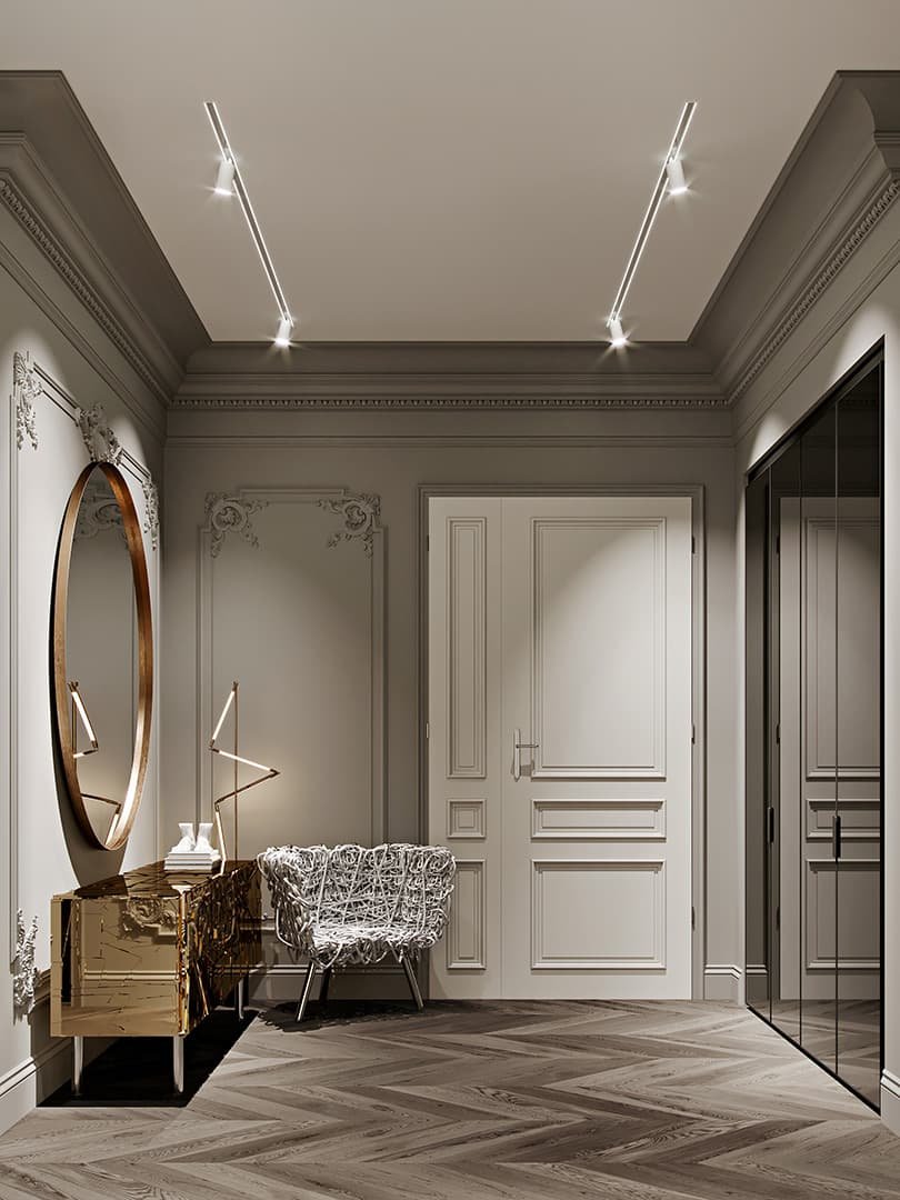 Декор межкомнатных дверей молдингами