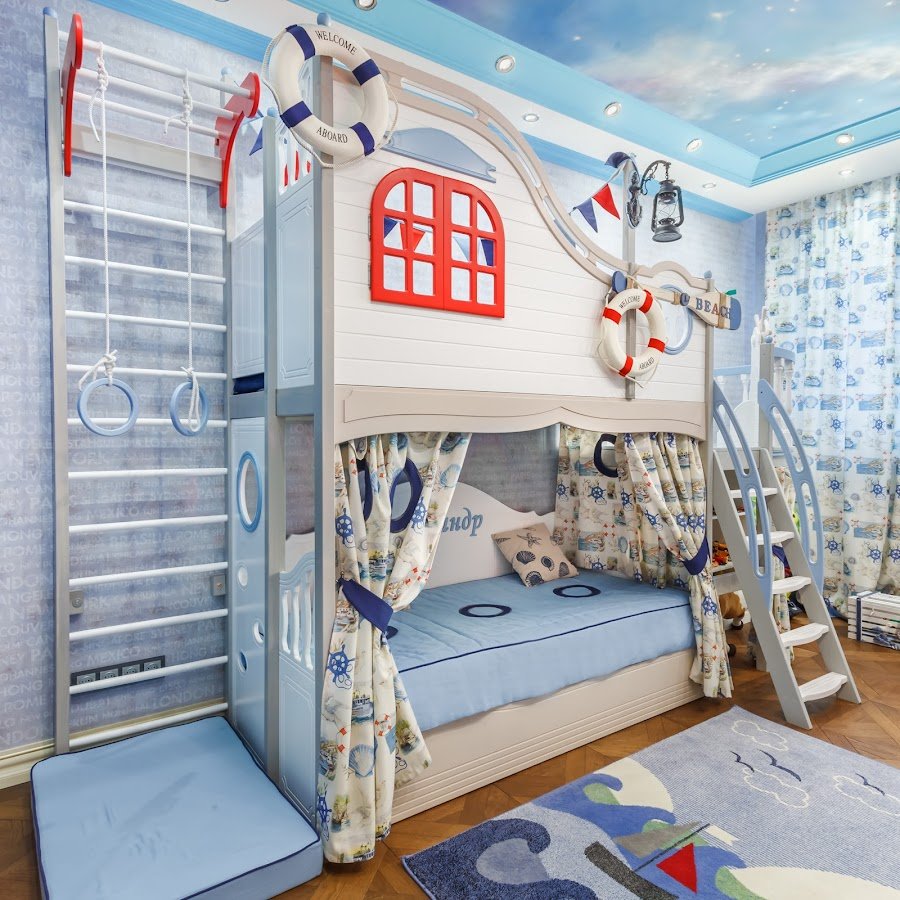 Кровать для мальчика с горкой