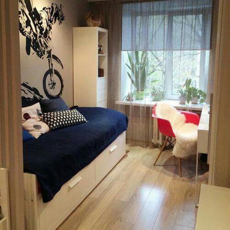 Планировка узкой комнаты для подростка