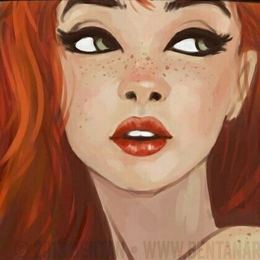 Девушка с веснушками мультяшная