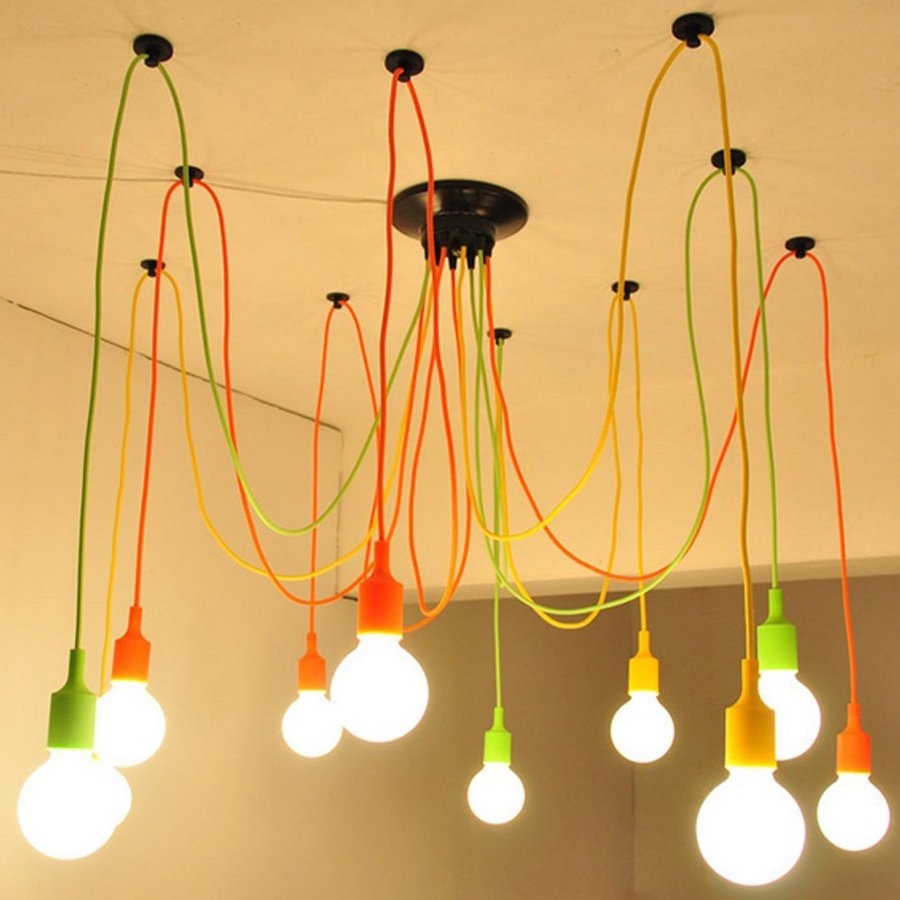 Люстра паук 6 ламп вид снизу