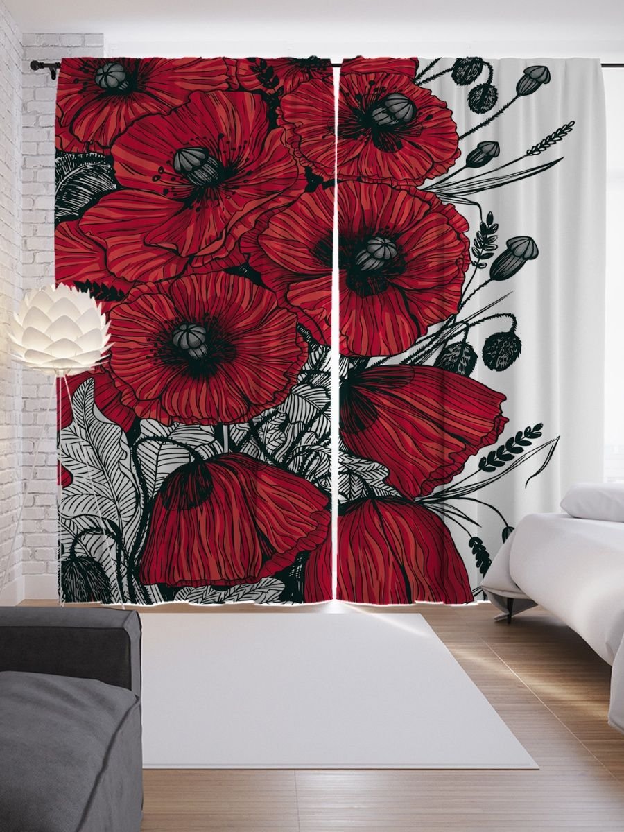 Шторы с маками