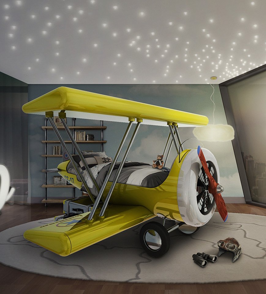 Самолет акварель